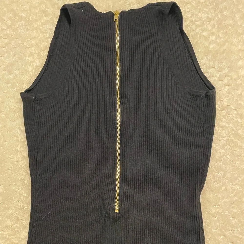Fashion Nova Black Ribbed Zippered Jumpsuit - Picture 5 of 6